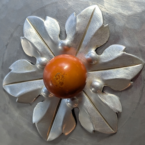 Vintage Hammered Aluminum Serving Bowl by J Braun - Picture 7 of 11